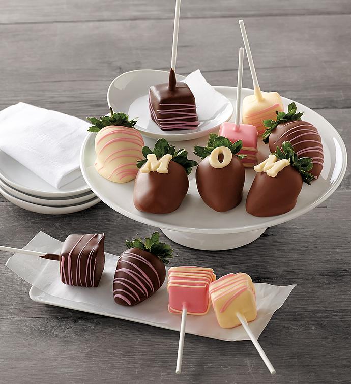 Mother's Day Chocolate Covered Strawberries and Cheesecake Pops