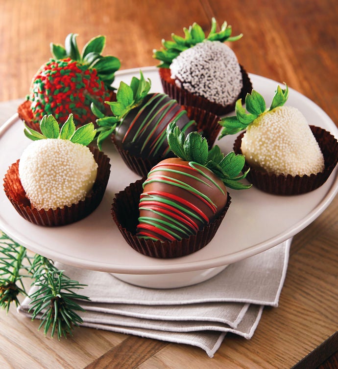 Holiday ChocolateCovered Strawberries Half Dozen at Harry & David