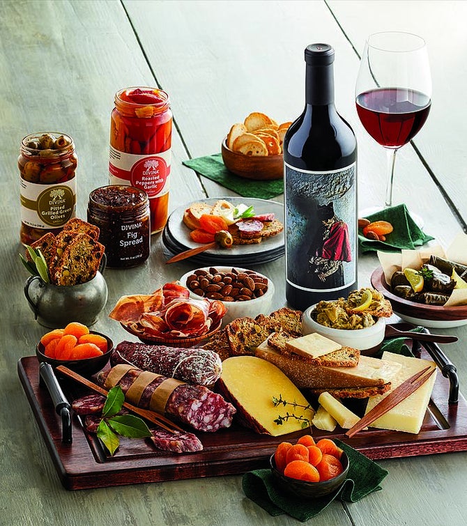 Vintner’s Choice Classic Epicurean Charcuterie and Cheese Collection with Wine
