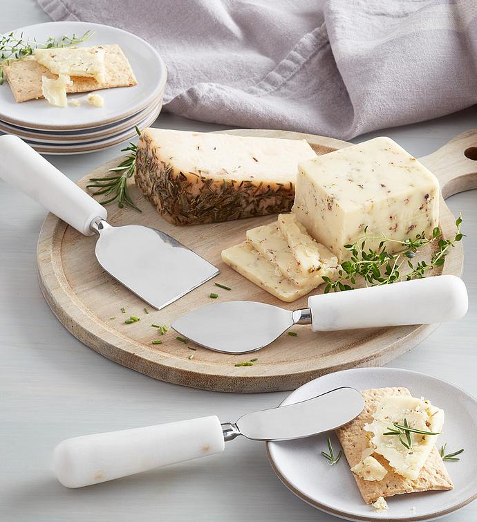 White Marble Cheese Knives   Set of 3