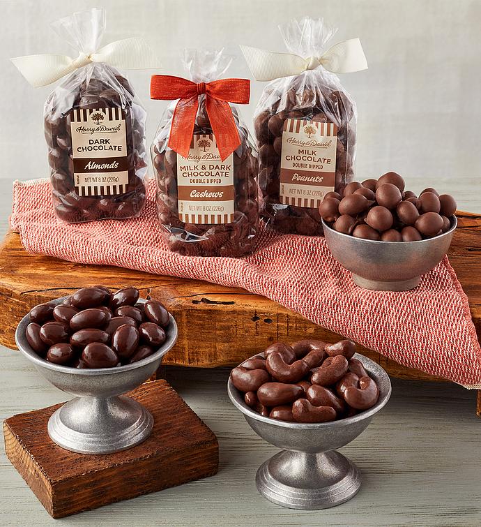 Chocolate Covered Nut Trio