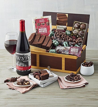 Chest of Chocolates with Wine