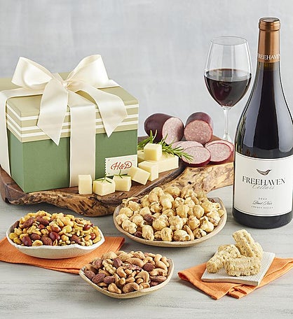 Snack Lovers Gift Box with Wine
