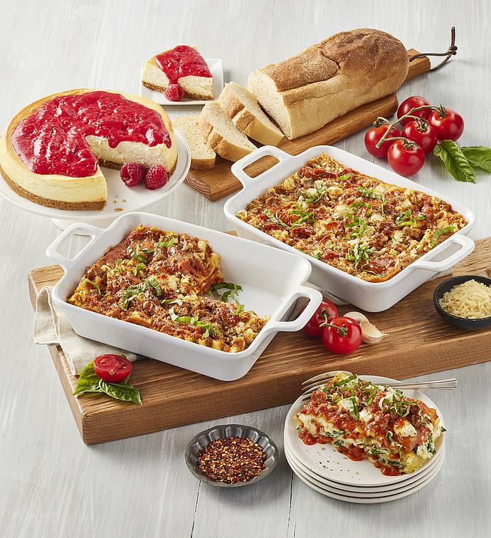 Three-Cheese Lasagna with Meat Sauce Meal