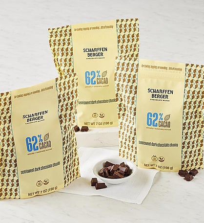 Scharffen Berger® 62% Cacao Semisweet Dark Chocolate Baking Chunks - 3 Pack