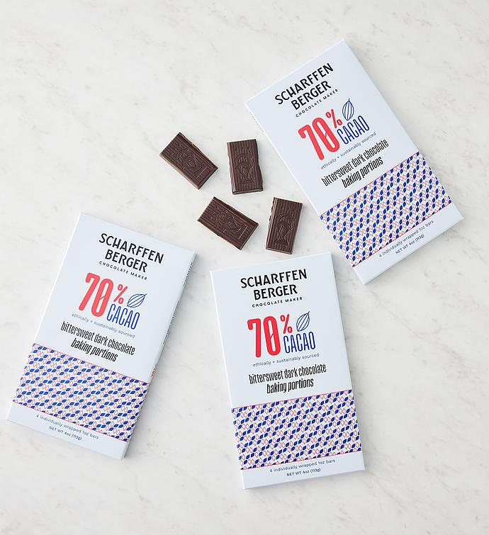 Scharffen Berger® 70% Cacao Bittersweet Dark Chocolate Baking Bars 3 Pack