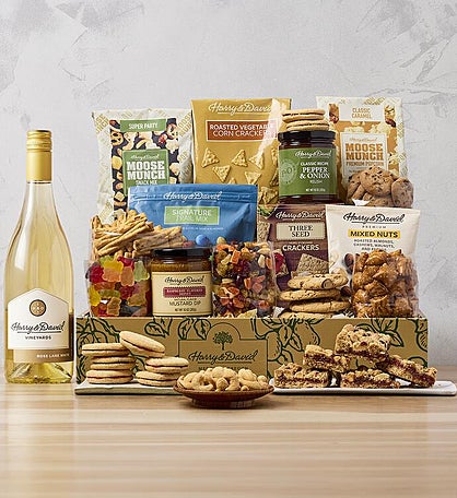Harry & David® Supreme Gift Box with Sweet and Salty Treats and White Wine