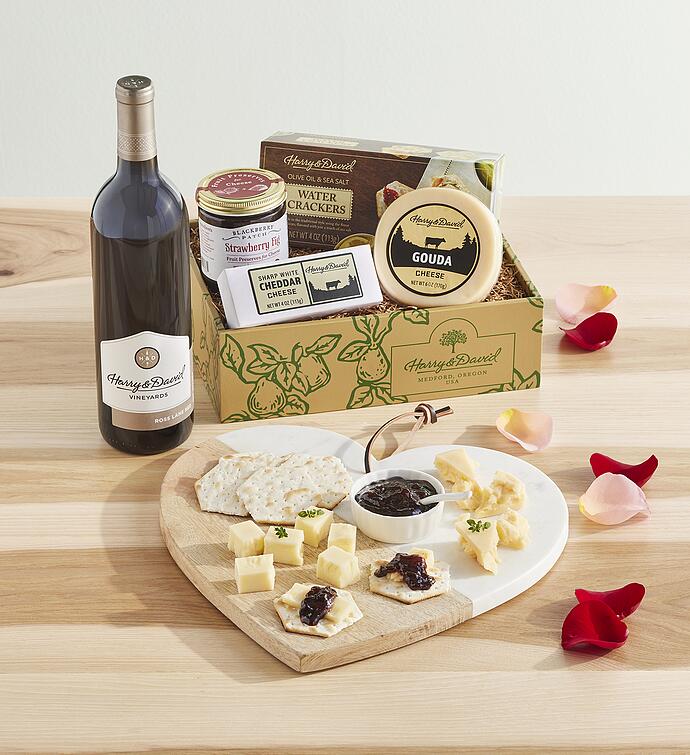 Valentine's Day Cheese Gift with Wine
