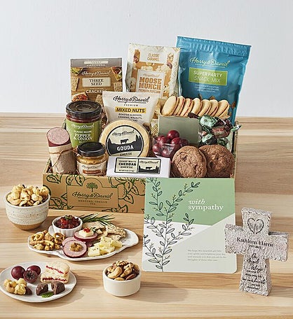 Sympathy Snack Gift Box with Personalized Tabletop Cross