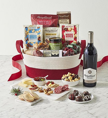 Season's Best Snack Gift Basket with Wine