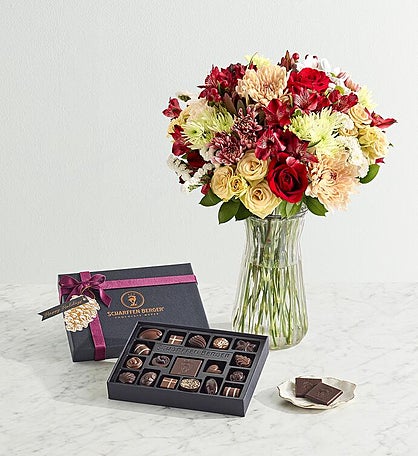Scharffen Berger® Holiday Chocolatier's Collection with Frosted Gingerbread Bouquet