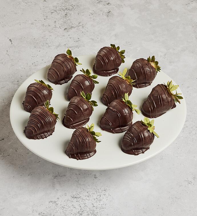 Scharffen Berger™ Dark Chocolate Hand Dipped Strawberries 12 Count