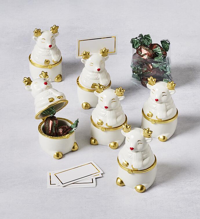 Holiday Reindeer Truffle Holders Set of 6