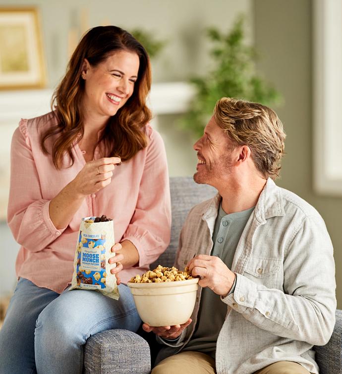 Moose Munch® Premium Popcorn   Milk Chocolate and Caramel Mix Duo
