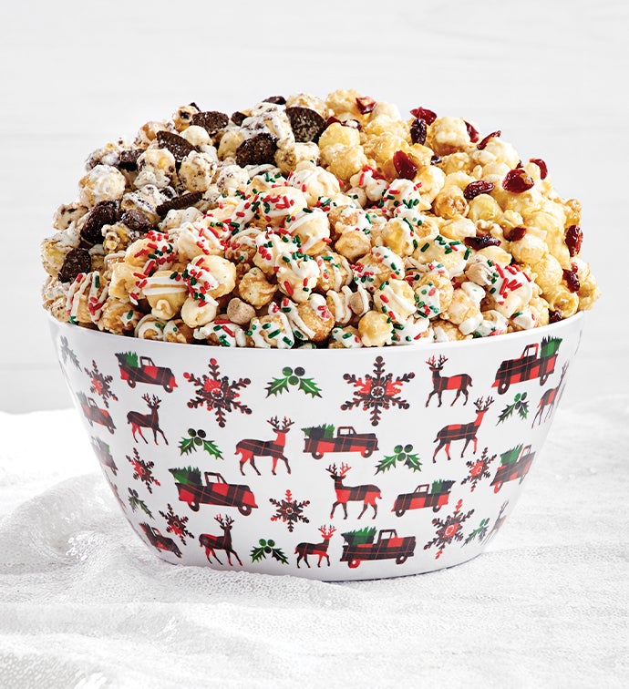 Very Merry Plaid Popcorn Bowl