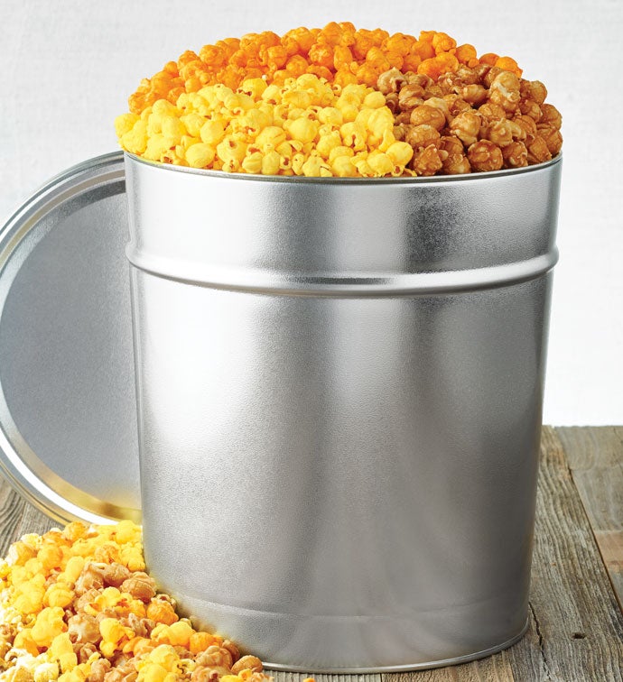 Galvanized Silver Popcorn Tins