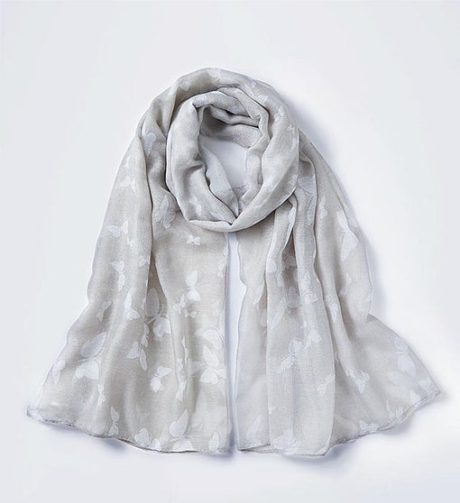 Grey Butterfly Scarf By Bayberry Road 1800flowers Com 155754