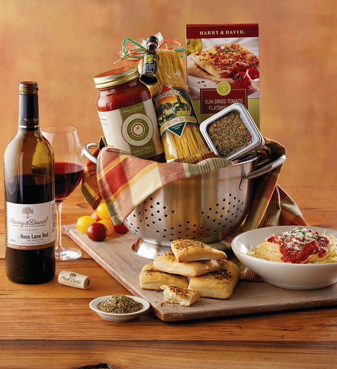 Pasta Gift Basket with Wine | Italian Gift Baskets | Harry & David