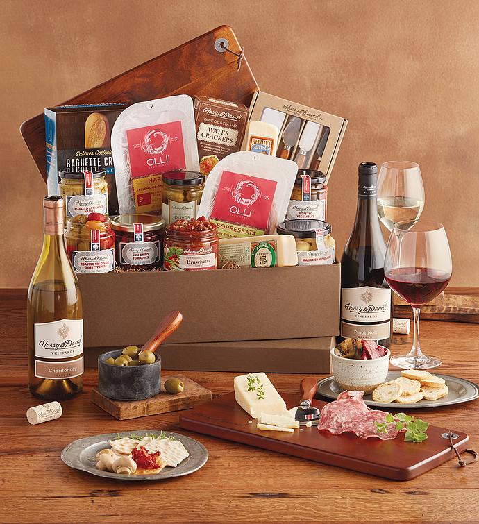 Deluxe Antipasto Assortment with Wine Harry & David