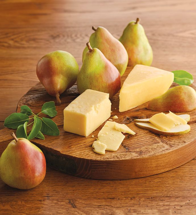 Pears, Gouda, and Extra Aged Cheddar