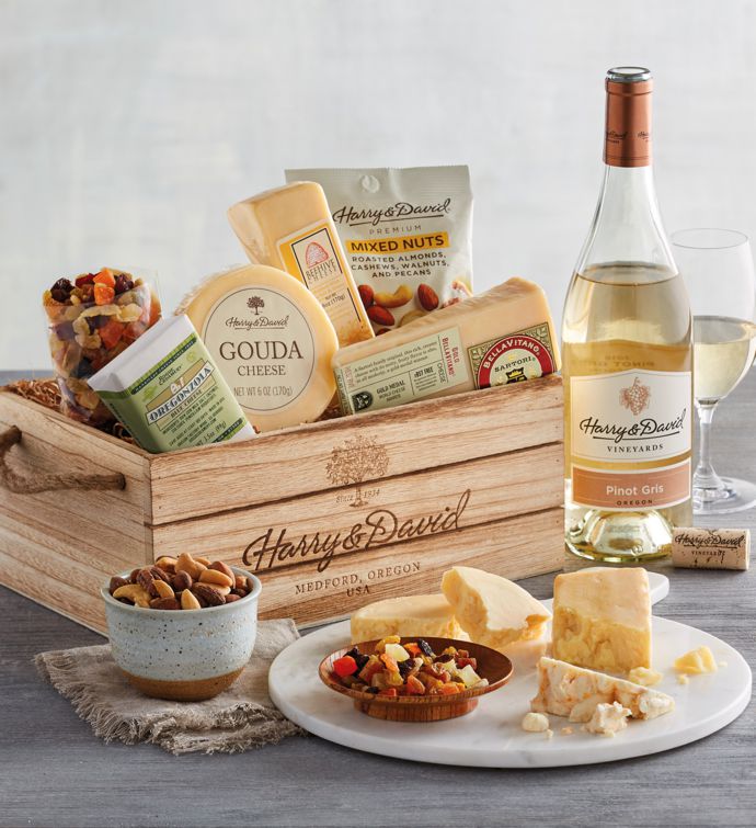 Gourmet Cheese Gift with Wine