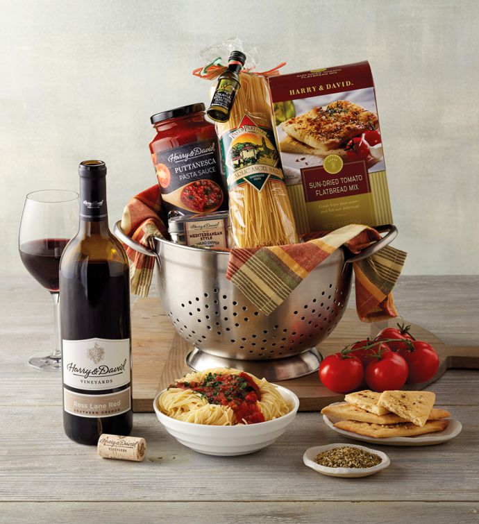 Pasta Gift Basket with Wine