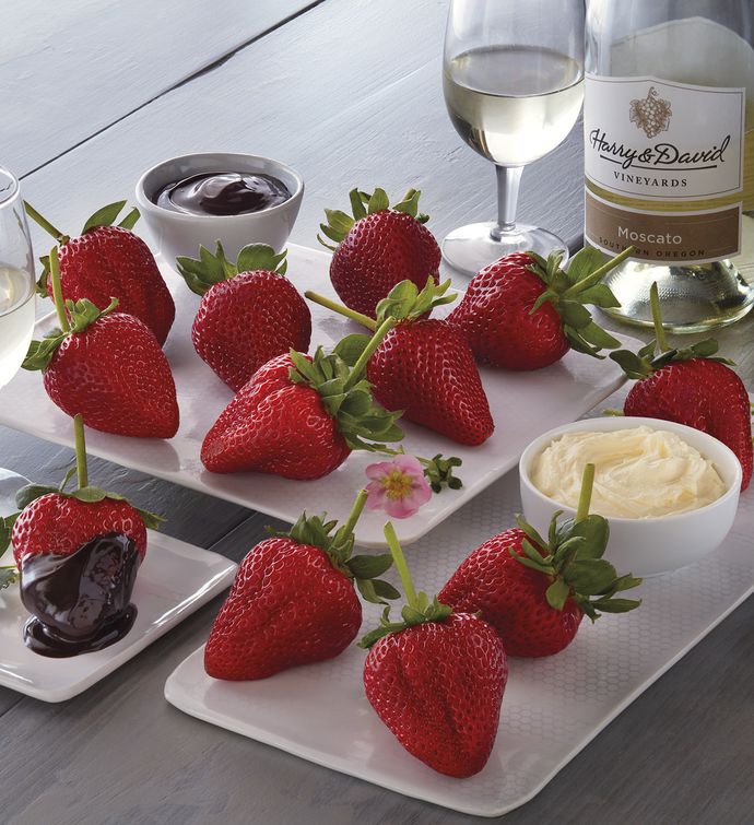 Strawberries, Devonshire Cream, and Harry & David&trade; Moscato