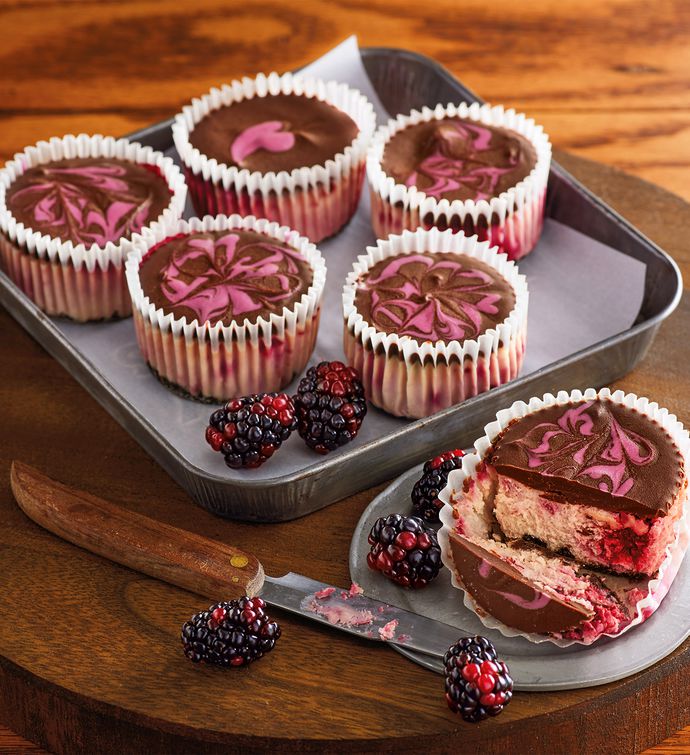 Marionberry Chocolate Cheesecake Cupcakes | Harry & David