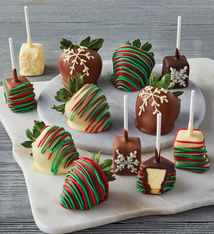 Holiday Chocolate Covered Strawberries and Cheesecake Pops