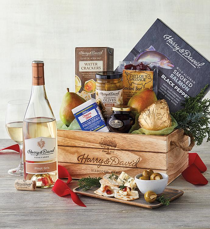 New Years Northwest Gift Basket with Wine