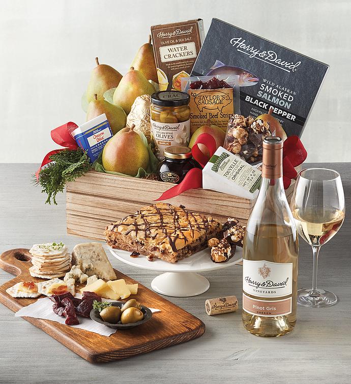 New Years Grand Northwest Gift Basket with Wine