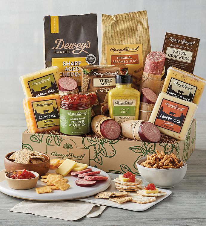Gourmet Cheese & Meats Hamper Gift Basket 