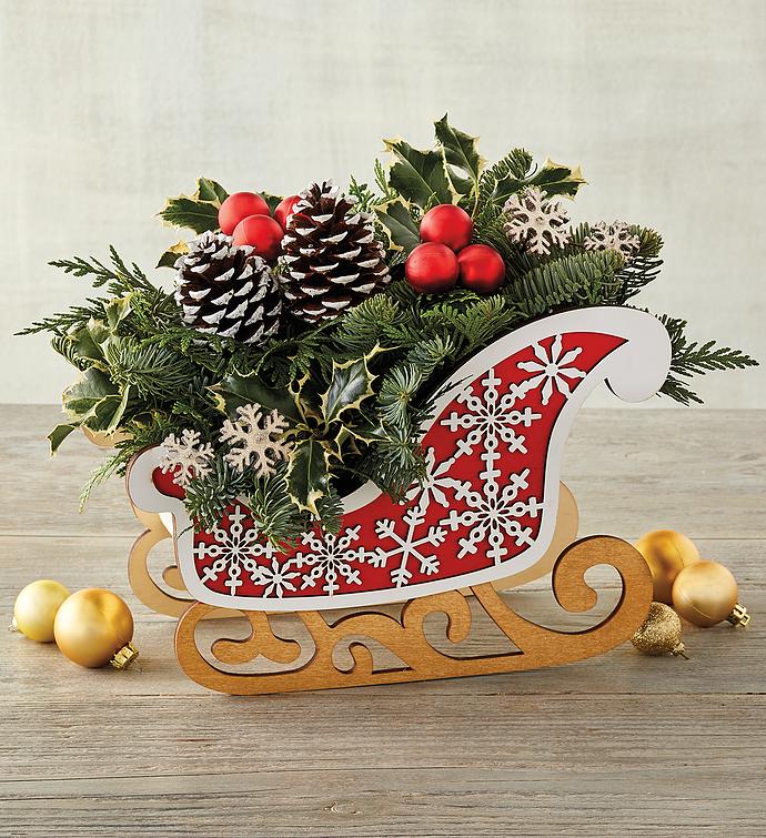 Red Sleigh Centerpiece