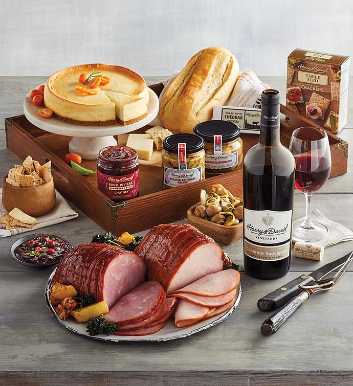 Ham and Turkey Buffet Gift with Wine