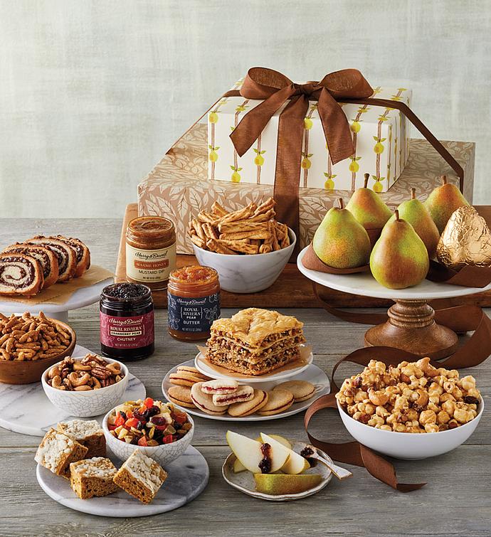 Pears, Sweets, and Snacks Gift Tower