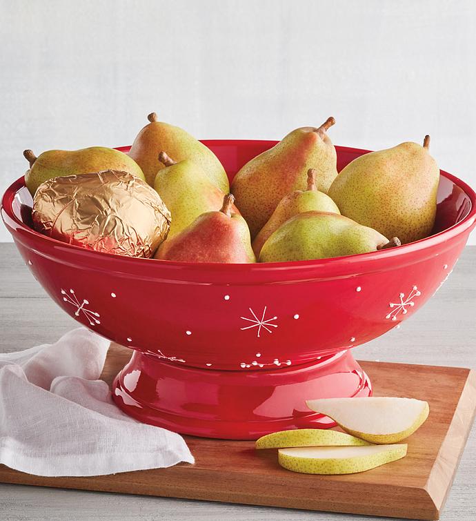 Royal Riviera Pears with Holiday Fruit Bowl