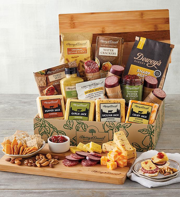 Ultimate Meat and Cheese Gift Box with Bamboo Board