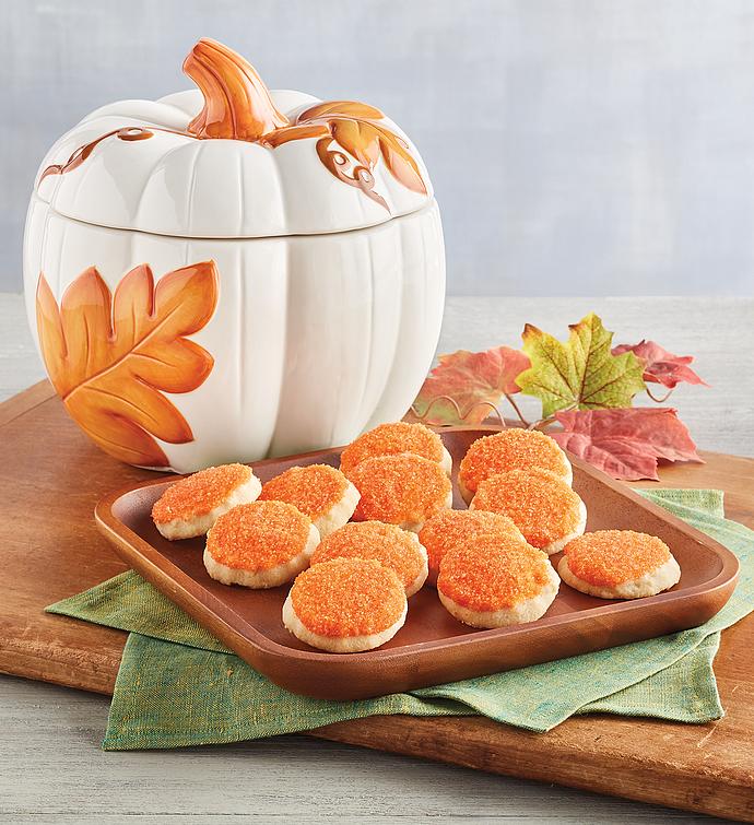 Fall Pumpkin Cookie Jar with Cookies
