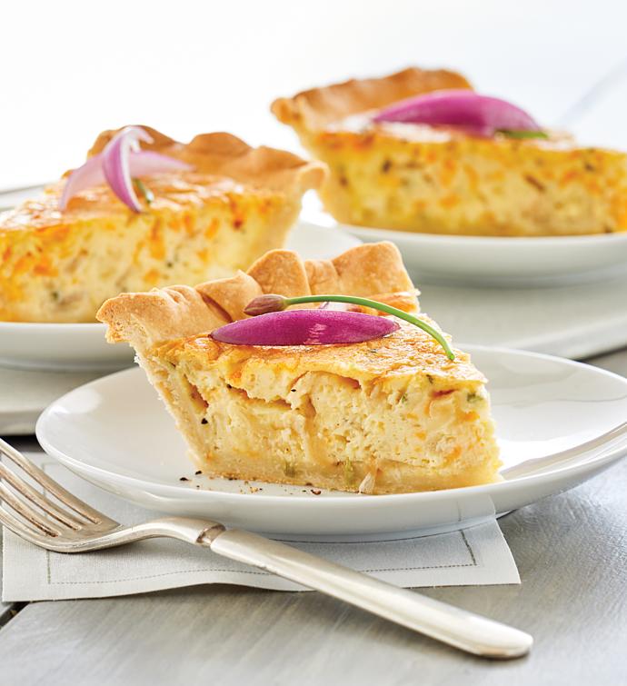 Triple Cheese and Caramelized Onion Quiche