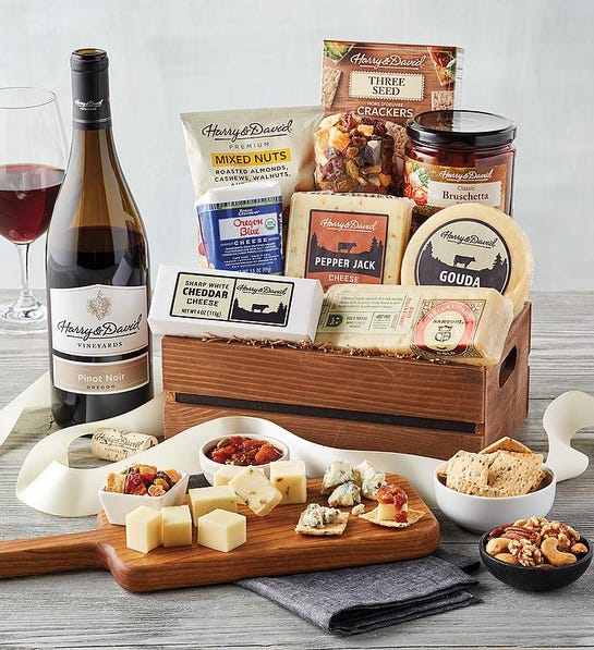 Deluxe Cheese Crate with Wine | Harry & David Deluxe Cheese Crate with Wine | Harry & David