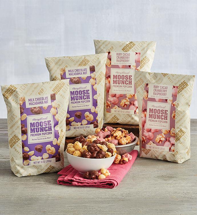 Moose Munch® Limited Edition Premium Popcorn   Ruby Cacao and Chocolate Macadamia Nut Duo