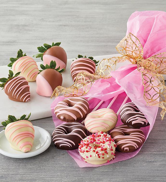 Belgian Chocolate Covered Strawberries and Donut Bouquet