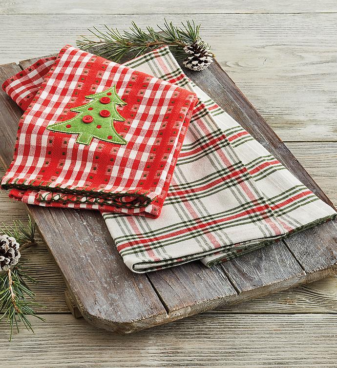 Jolly Tree Towels   Set of 2