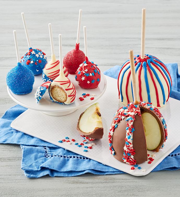Patriotic Belgian Chocolate Dipped Apples and Cake Pops