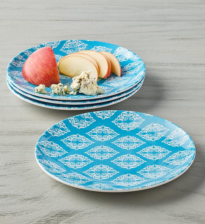 Summer Melamine Appetizer Plates   Set of 4