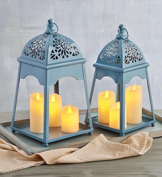 Decorative LED Lanterns - Set of 2