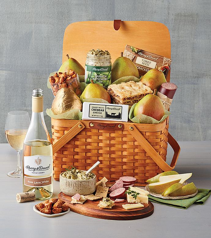 Wedding Picnic Basket with Wine