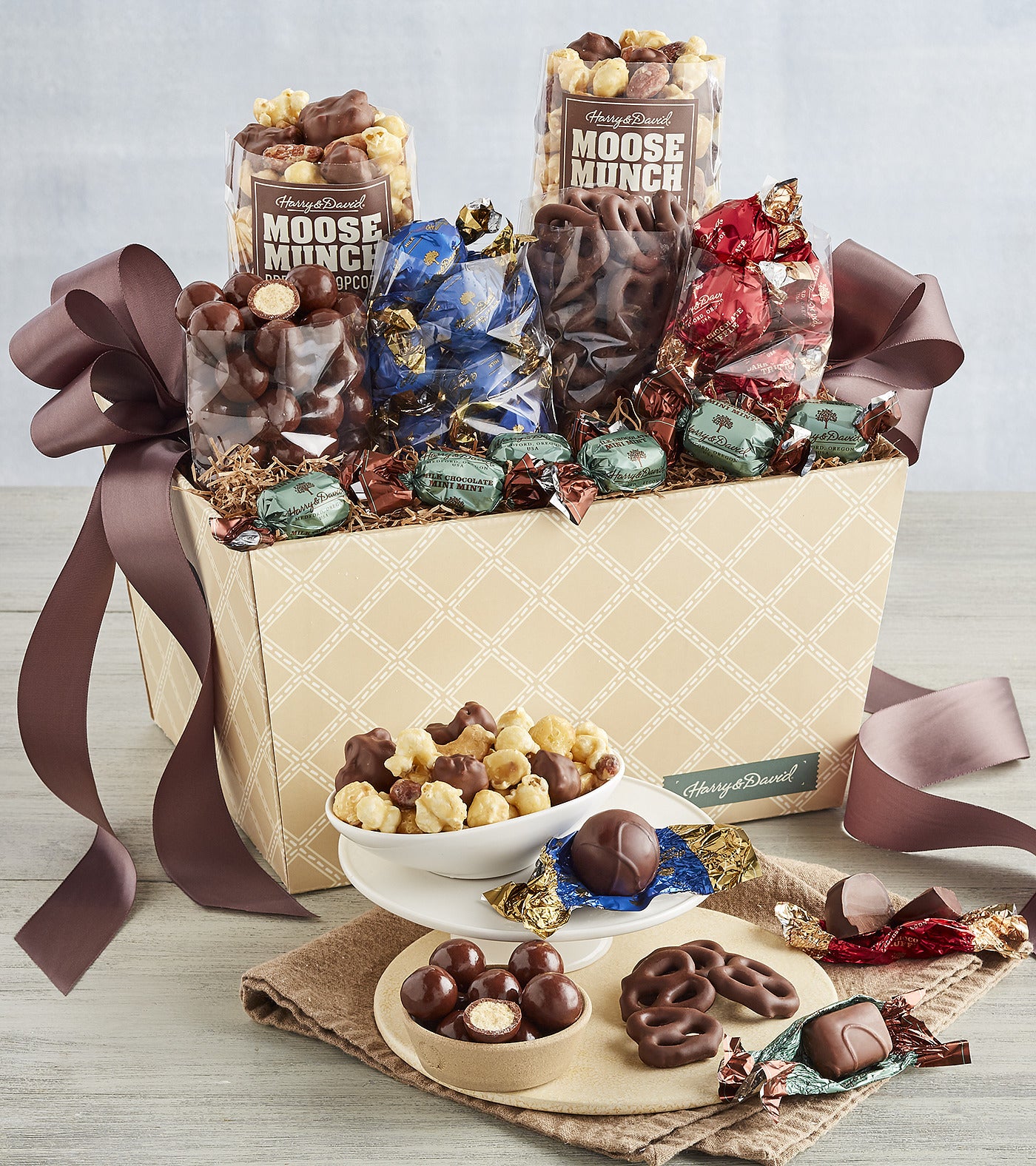 Amazon.com: Customize your 54 piece chocolate gift basket of gourmet  chocolates, cookies, and crunches! Perfect for businesses, clients,  employees, birthdays, thank you and more! : Grocery & Gourmet Food