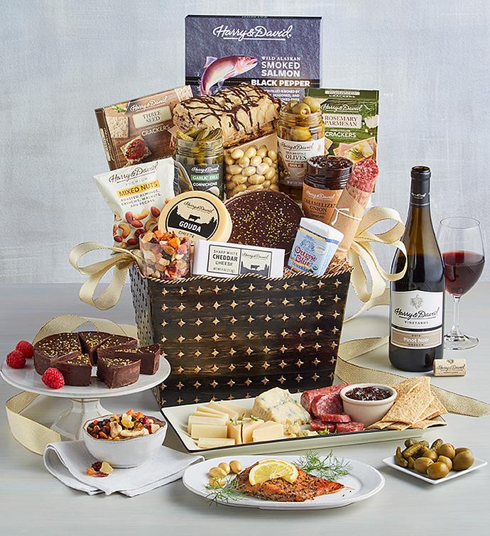 Grand Luxury Gourmet Gift Basket with Wine