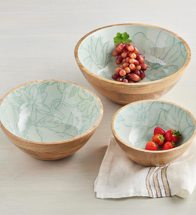 Trio of store Pottery Bowls with Lids